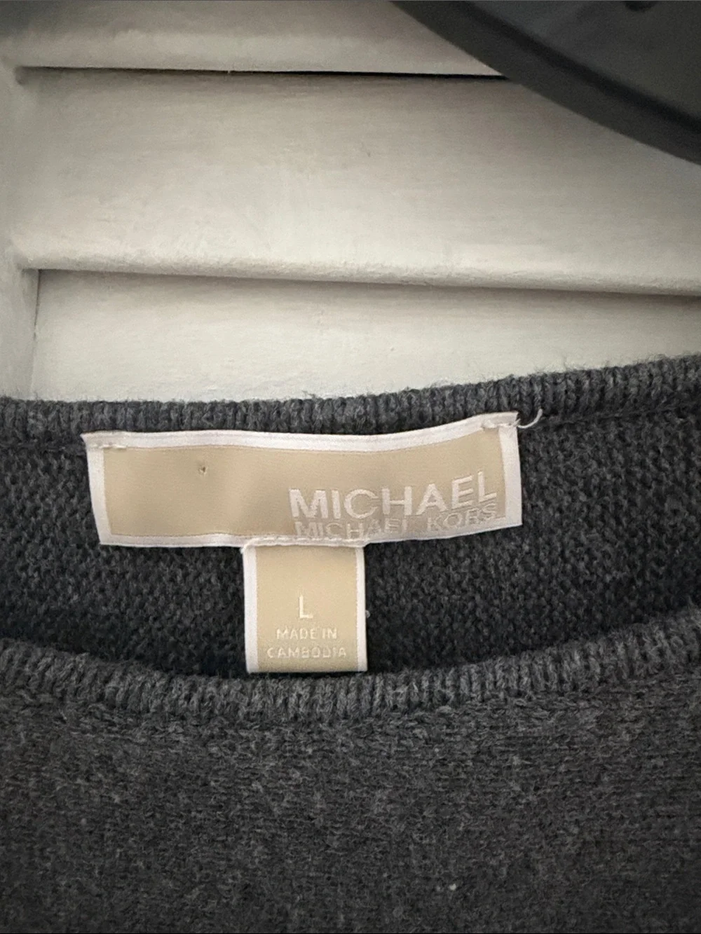 Michael Kors Dark Gray Long Sleeve Crewneck Sweater size large
